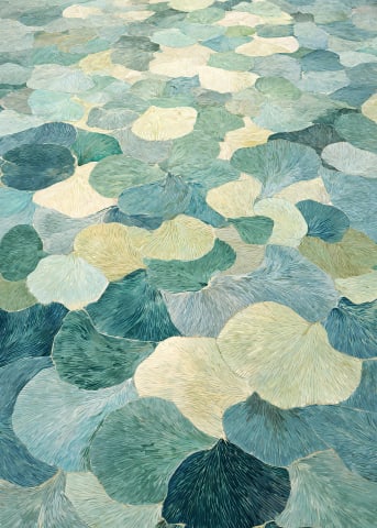 Layered Leaves in Soft Blue